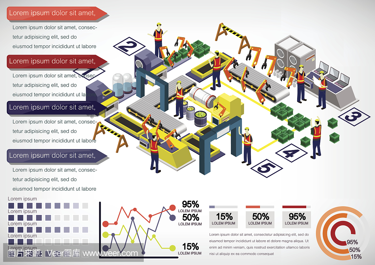 說明信息圖形工廠設(shè)備的概念
